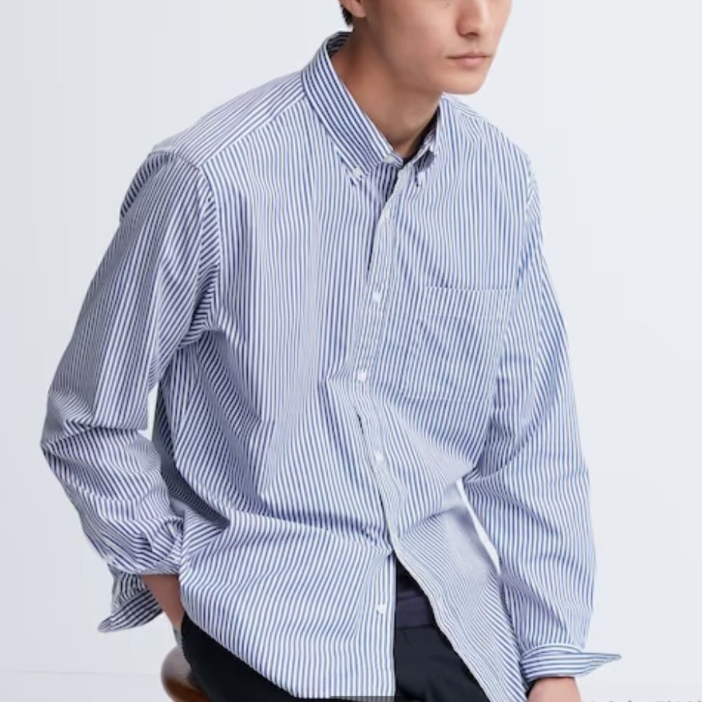 Uniqlo Long Sleeve Button Down Stripe Shirt | Size Small